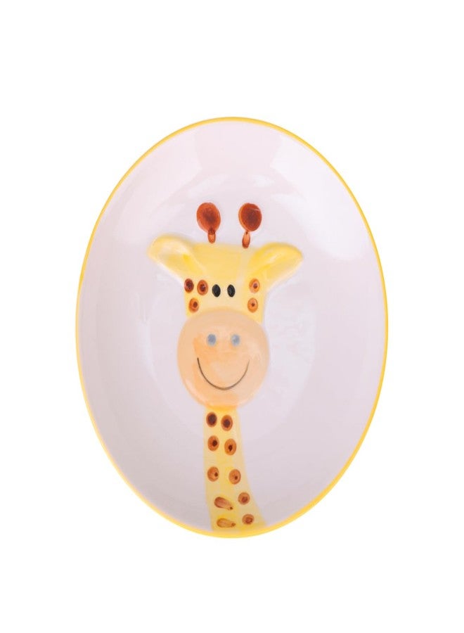 MERRYHAPY Giraffe Ceramic Baby Plate Cute Kids Porcelain Tableware for Toddlers Feeding Fun Mealtime Dish Easy Clean - Image 1